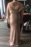 The front was beautiful but i guess my back and shoulders must be too broad because it made it look like i was too big for the dress from the back. The cowl just never sat right on my back and looked like it was being pulled too thin. - Ashlee R.