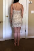 I bought this for my bachelorette dress for Vegas! When I ordered it I figured it would be way too short, but I think it's okay for the occasion. Although I haven't worn anything like this since I was probably 18 haha! I also like that I can wear it without a bra and maybe with just some petals. Usually in my experience with Lulus dresses, the fabric is a way better than average quality, but this dress seems so-so. I doubt it would hold up well over time, but since I just need it for one night it's okay. - Sarah H.