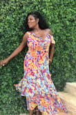 I was very nervous about ordering this dress a week before my friends Jamaican beach wedding. But when it arrived I immediately tried it on and WOW! It fit perfectly. I'm a voluptuous woman so I typically have to try things on before I purchase them. I was very pleased with how this dress fit and was def a show stopper at the wedding. During the ceremony the wind would blow and every ruffle would flutter beautifully. I posted pictures on social media and everyone wanted to know where I got this beautiful dress! Thanks Lulus, I will definitely be ordering again soon! - Stephanie R.