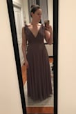 I wanted this dress to work so bad. The color was gorgeous, the skirt length was just long enough if I didn't wear heels, but the waist seam hit about 1 1/2" too high on me. The straps didn't have any extra seam allowance so I couldn't extend them so I had to return it. The silhouette had potential but I went with another style. - Elicia W.