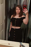 Loved the fit of this dress. Fabric has no stretch, but that's fine since I don't need it to. There is a little elastic on the back of the skirt. Both fit perfectly. Skirt is long, but I expected it to after looking at the taller ladies and seeing where it falls on them. It's halfway down my calves since I'm short,  but I don't have a problem with it really. Can't wait to wear it to my beach vacations! - Brittni S.