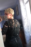 I love love love this dress. I ordered it in blue and black. This dress is sophisticated and chic and appropriate for a nice wedding. I am 157 lbs and a 40D chest-the XL fit perfectly, I am usually a Large so I was hesitant to order an XL but it was perfect. I have plenty of room to move my arms around too. - Melanie H.