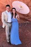 I had an outdoor wedding in the desert in Las Vegas. It was HOT. None of my sweat showed and there was plenty of breathing in this dress. I had to have a couple inches trimmed off the bottom since I don't wear heels and I'm short. The dress didn't move out of place at all. Straps were perfect fit, not too tight or loose. I had A LOT of compliments!! - Amanda P.