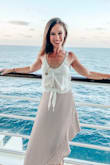 I got the entire outfit pictured for a cruise and it was perfect! A bit long, but maxis are always long on me. - Cait B.