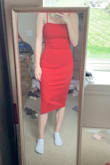 Got this dress for a wedding after ordering a million dresses online that didn't work out. This dress was PERFECT. It fit beautifully and was a stretchy material, so even though it hugged my body, I could still move around really well. The material was very thick, which I didn't expect but was very happy about! I have a larger chest so I was nervous about not wearing a bra but the dress fit so well that it wasn't a problem! I generally dislike wearing dresses because it's hard to find a well fitting dress but this one was so comfortable and easy to wear all night. I really enjoyed being able to shop based on the size previous people have bought to compare, it was really helpful. Overall, amazing dress and I'm so happy with my purchase. It was perfect for a wedding but would be great for any event. - Avery T.