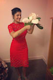 I am in love with this dress. I have a big butt and hips so that part fits nice, but the waist and arms fit big. All in all though I would not exchange it. I LOVE it, and I got a ton of compliments! - CocoEva A.