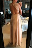 I've tried on several bridesmaid dresses for an upcoming wedding where I get to choose my dress. This is by far the most comfortable and elegant! It fits perfectly and I won't need any alterations (besides sewing in some cups to help fill out the top a little). I'm tall and I love that it's long and will be perfect with heels. I was worried the blush pink would be see-through, but the material is thick so there's no issue. I can't wait to wear it for the wedding! - Kateri J.