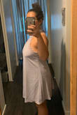 I loved this dress! The cut is beautiful and it feels like a nice balance of classy and casual. It's loose, but flattering. I bought it in lavender, which unfortunately didn't really work with my skin tone, so I ended up returning this one. Waiting on the dark blue to return in stock! - Jill K.