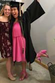 I LOVE these shoes! I am a pink loving gal and these were the perfect pop of color for my formal dress and then I found the exact same color pink dress that I wore to my graduation! And these shoes were spotted by everyone I knew from the stage! The reviews said to order a size up but I was dumb and didn't listen but I should have. I have very small feet but these were squeezing me a little. Not enough to quit wearing them though! - Claire M.