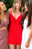 I wore this dress on a girls trip to Malibu and I loved it. I felt sexy and comfortable. I wore a strapless bra but tied the knot around my bra so it stayed in place all day! Love wearing this dress. - Olivia E.