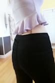 The first pair I ordered was a size 3 and they were too big so I ordered a size 1. Perfect stretch. These pants can be dressed up or down. I wore them with a top also from Lulus (as pictured). - Karen M.