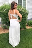 Love this dress! I wore it for my bridal shower and got so many compliments! It was so comfortable and felt very secure the whole time (and not wearing a bra). Trying to find an excuse to wear it again sometime soon! - Emily D.