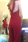 I wasn't sure if this would fit my body type. I'm pretty thin with a smaller chest. I didn't fill it out, and found that the material was a bit thick; I was expecting something a little more dressy.
I ordered a S and M because some reviews said it ran small. Both were baggy on me.
I'll also add I think I have a short torso which also contributed to the sagging in the middle section.
I'd say my hips are more of 33", but 34" was the smallest selection in the dropdown measurements section. - Paige D.