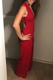 This jumpsuit is awesome. It fits me perfectly. I'm quite tall 5'10" and I got a medium. The material is a little heavier so definitely better for a fall/spring event. I think I'd be too hot in it in an outdoor summer event, but I LOVE it. Awesome chest and back exposure but still so classy. - Melanie W.