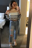 This sweater is so cute and flattering! Definitely cropped so wearing w high waisted pants is perfect. Very soft material and got so many compliments :) paired it with my Lulus geometric sunglasses and Lulus platform slides. Loved my look this day:) - Marissa W.