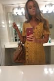 Absolutely loved this dress! I wore it do a bridal shower and received a bunch of compliments! It is big at the bust however, had to put like 3 or 4 safety pins in it. But still beautiful and great for the summer! - Ashley T.