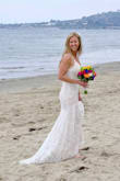 Such a simply yet stunning dress. It's so comfortable and easy to wear, well made and a great price. The lace detail and long train are so pretty. It's the perfect dress for a beach ceremony. - Jana D.