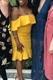 Ordered the small and the medium and I went with the medium and it was pretty perfect. 

I wore this dress to officiate my best friend's wedding, and I felt like sunshine! It was comfortable and fun and didn't make me feel like I was spilling out of it. 


It was a little looser up top than I expected but mostly held its own through all of the dancing I was doing. - Chelsea B.