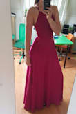 A true Quality dress! I absolutely love it. It is only the second dress ever that I have worn without a bra while still feeling good about being braless. 
The color is very striking, although a lot pinker than I would have liked. 

It is the perfect length for me while wearing low heels. (1,80 meters + 5cm heels). The back took me 2 times to put on and off before I got the hang of it without help.

The only downside is that I did not expect it to be so heavy. I was planning to take it a photographic eyecatcher on a backpacking trip, but at 550 grams. It is too heavy. It does feel light when wearing it. 

This will end up in a lot of pictures for me! Love how it looks. - Marjoleine K.