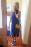 The material is so soft and comfy and it flows beautifully. I wore it to a wedding and it was perfect. It does run a little large. I typically wear a medium but even the small had to be pinned on top although I am small boned. I will definitely wear again! - Kirsten L.