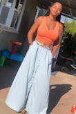 I love this skirt. It's super long, and I'm very tall so it just hits the ground perfectly. I got so many compliments when I wore it in the 4th of July. I love that it has pockets. - Marsha J.