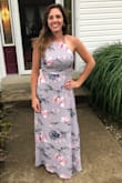 This dress fit everywhere perfectly, however was way too long. It was an easy fix though since I just had my mom hem the bottom for me to the right length. Dress was super comfy, and loved the colors!! - Kristen A.