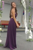 Wore this dress to my sisters wedding and it was so perfect! I didn't get it altered but wore a decent high heel and the dress was a perfect fit. I am 5'5, 120 pounds, 32DDD, 27 inch waist. The bottom half of the dress fit me perfectly. The top was a little snug but I was fine with because it held my girls in. Everyone loved this dress! - Kim U.