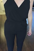 After using other reviews to help select a size I ordered a size small, which is also my usual size at Lulus. The jumpsuit was tight on me from my knees up to my belly button and also a bit short. Feels more like an XS than a small. Unfortunately, I'll have to return it even though the quality and style is very cute. - Mandi W.