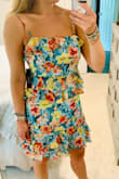 Great dress! The length is great for us short people. The medium fits well. I almost went with a small but glad I didn't. I'm in between a small and medium and the medium is loose but still fits well enough to look form fitting. Straps are adjustable. - Ansley B.