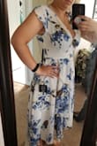 I wore this dress to my friends wedding and it was so comfortable! I originally ordered a medium and the bust was way to small for my breasts so I exchanged for a large. I still have to pin the top but it fits amazing and looks great! - Michaela S.