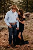 This dress made our engagement photos and I was so happy with how it looked! The material is a little thicker which I think gives it a super flattering fit!!! It also held up really well dragging across rugged terrain in the mountains!!! Still looks brand new! - Lacey K.