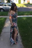 This is one of two dresses that I bought from Lulus trying to decide which one I should wear for a wedding I had to go to. Both of them fit me so well so I decided to keep them. I ordered a size S and they were a bit long but with heels on I could definitely handle walking and dancing (I'll probably have them hemmed for a next event since some people did step on my little train. :( ). The fabric is nice and they flow so beautifully. I'm picky and I hate shopping for dresses so for a first time experience at ordering dresses online this was a great one. Highly recommend. - Monica P.