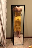 Love this dress! Everything about it. The only thing is that it needs the cup sticky bra unless you want the bra to show through the lace parts. I am built boxy so when I took my measurements, each 3 points were in a different size category. I am normally between a size 4 and 6 so I went with a medium and it turned out great. It is a little loose up top and does not hug me super tight especially under the bust line but is not loose. Overall I feel great in this dress. - Kayla R.