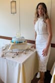 Look no further brides to be...this dress screams BRIDAL! I wore this beauty for my bridal shower and couldn't have felt any more beautiful. The fit is so flattering while the material/detailing couldn't be more perfect. A must buy for sure! - Taryn H.