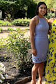 Wore this to a wedding. I got so many compliments on it! It's very comfortable and I would wear it again. I ordered the blue color and wore some large pearl earrings and nude heels. - Bianca A.