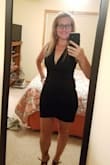 So I ordered this dress in red for my bff's birthday. I decided to order myself the black one. When it first arrived, the wrong dress was in the package. Customer service was amazing and they took care of the problem quickly. The dress arrived this morning and I love it! I'm in between sizes and went with ordering the bigger size of a medium. I think I could have gotten away with the small, but the medium works too. This dress is super sexy and I can't wait for my bff and I to wear our sexy dresses out for our 40th birthdays!!! I'm 5'5" 130lbs, 34D bra size with a curvy athletic shape. Hope my review helps. (I'll post better pics later when my hair and makeup are actually done). - Jennifer D.