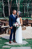 While the quality and the style of the dress is exactly what I wanted, I had to spend $150 to have the three layers shortened because the dress was 8" too long. - Amy B.