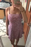 This dress is to die for and is so flattering on. I wore it within the first few days I got it and recieved lots of compliments. I normally order a small or medium in dresses depending on how they run and I saw a few comments that it ran a little large and ordered a small and it fit perfectly. - Danielle D.