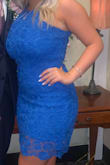 I loved this dress! The color really stood out among the other wedding guests, and I received tons of compliments! Only thing I would recommend is if you are large chested like myself, make sure you have a super reliable strapless bra! Braless wasn't an option for me, and the neckline in the front does not accommodate a regular, or racer back bra. All in all I loved it!! - Naliyah B.
