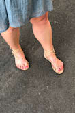 Love the sandals. Goes with any summer dress. The laces were different lengths, so it was hard to get them to tie the same on each side. - Jenn - David W.