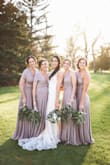 perfect for varying body types and even pregnant. My bridesmaids looked amazing. I had a pregnant sister and a breast feeding sister and the dresses worked great for them. They do wrinkle easy so make sure you have a steamer handy. The sizing for this one is for my sister who is on the far right in the pics. - Olivia B.