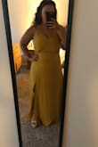This dress is stunning. I ordered it for a bridesmaids dress. I ordered it a month before the wedding. It was very long on me and the boobs were a little much so I got it hemmed for 30$ and it's a perfect fit. - Mikell P.