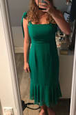 I love this dress, the length is perfect and it fits great. The only place it's tight is in the chest but I wouldn't size up. - Evie G.
