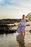 This dress exceeded my expectations. Great quality and was perfect for my honeymoon photo shoot in Hawaii. Very elegant! Since it is a wrap dress it runs a little big, I bought a large but a medium would have been perfect. - Kylie H.