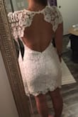 This dress is very cute! Form fitting and true to size. I was between S and M and glad went with S. I'm small in waist and bigger in hips and the dress was "stretchy" enough to go around hips. Not see through! - Jackie J.