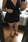 I bought this for a bachelorette party and couldn't love it more! It fits perfectly but I did have to have help zipping it up (even off it's not the easiest to zip). It's tight in all the right places and I don't even need to wear to bra with it! The neckline is supported with wires at the cleavage area so it keeps the shape by itself. The best thing about this dress is it has shorts underneath! I clearly wasn't paying attention when I bought it but it was a pleasant surprise. My thighs rub together and it's terribly uncomfortable. I usually just suck it up but with this dress I won't have to! The material is thick, stretchy, sturdy, and very comfortable. Classy but still sexy, perfect for what I bought it for! - Kenna D.