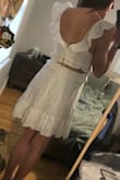 I bought this dress as an option for my bridal shower, but when I tried it on, I literally felt like a trying to be sexy 6 year old. Yeah. Weird combination. The dress was pretty short when sitting, and in my opinion wasn't really appropriate for a bridal shower. - Kristen L.