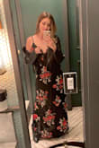 Wore this the night I got engaged :). I did pair it with a lacy bralette because I am smaller busted and there was plenty of space up top.  You definitely cannot wear a traditional bra, but I've worn this other times with just bust tape and its fine. The material is thick enough this is not an issue. I wish the dress was SLIGHTLY longer because I'm tall and I prefer my heels to be covered, but it's definitely not a show stopper for me. Really loved it! - Shannon H.