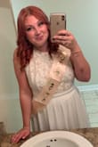 I always get nervous about ordering things online but this dress fit perfect! I wore it to my bridal shower and everyone loved it. The material is great quality. It is pretty long. I had to wear some pretty tall hills so it wouldn't drag. - Mariah C.