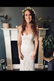 This dress was amazing and I got so many compliments on it. It's super high quality and comfortable. Not much stretch. It fit perfect in the hips and slightly loose in the bust, but I just wore a strapless bra and it was perfect. - Ashley K.